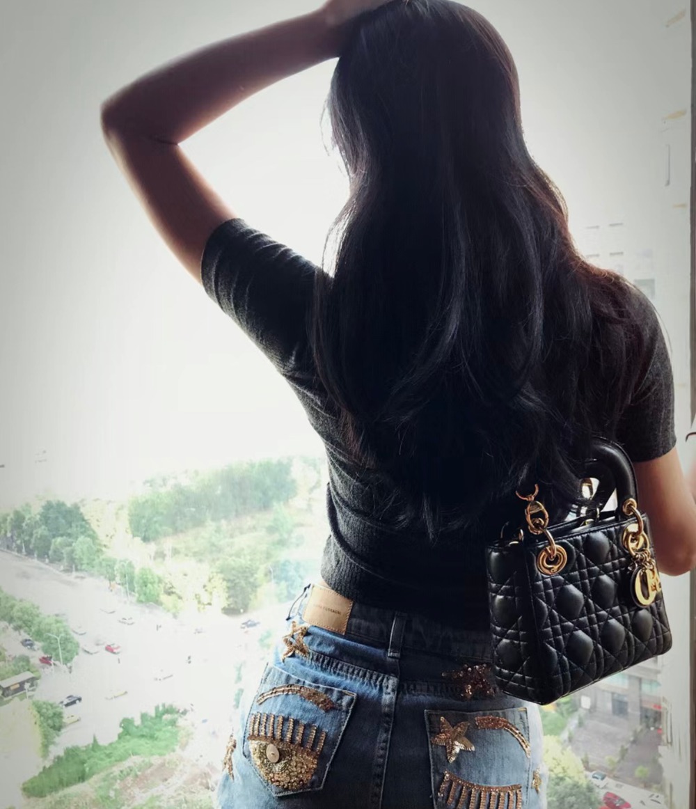 Mini Lady黑色羊皮紅內裏_10