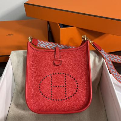 伊芙琳Evelyn 16 Mini 心紅 金扣TC皮