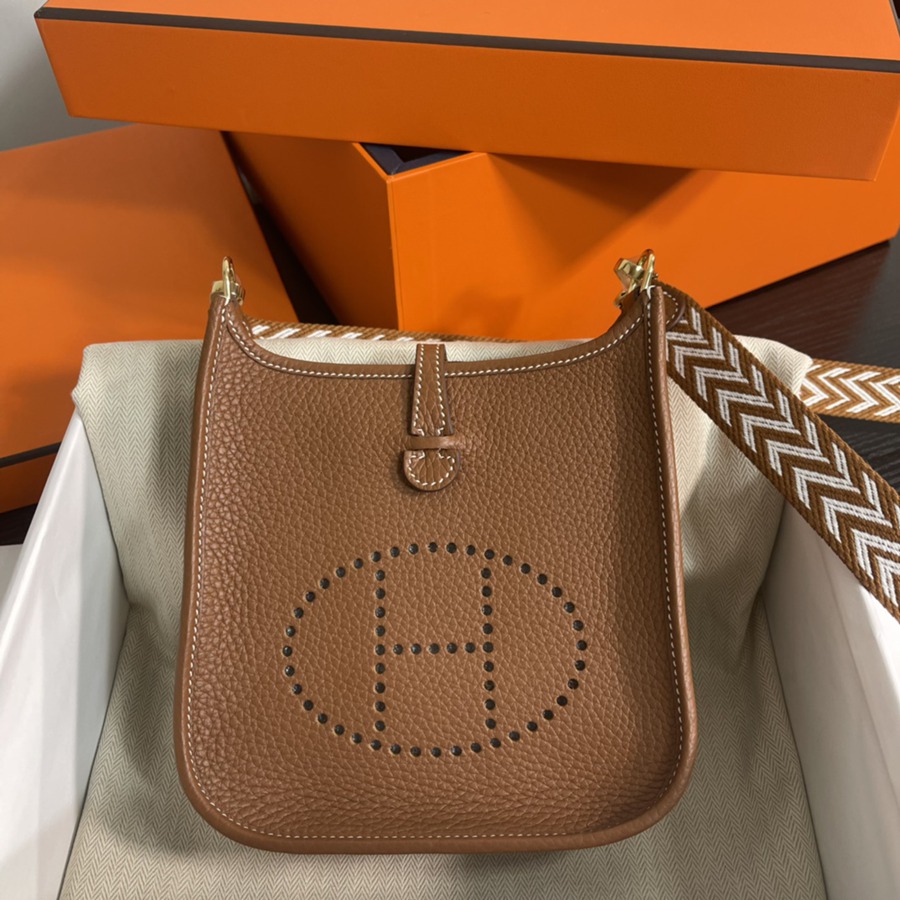 伊芙琳Evelyn 16 Mini 金棕 金扣TC皮_1