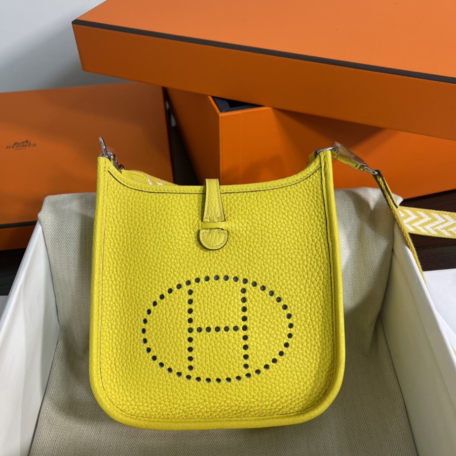 伊芙琳Evelyn 16 Mini 檸檬黃 銀扣TC皮_1