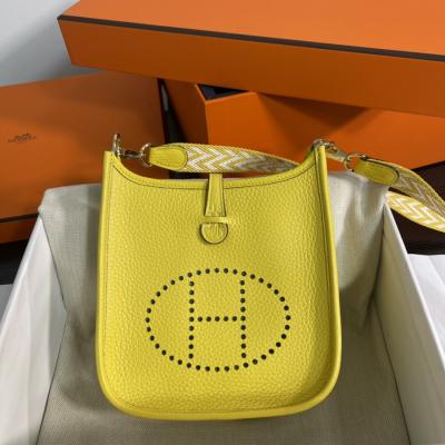 伊芙琳Evelyn 16 Mini 檸檬黃 金扣TC皮