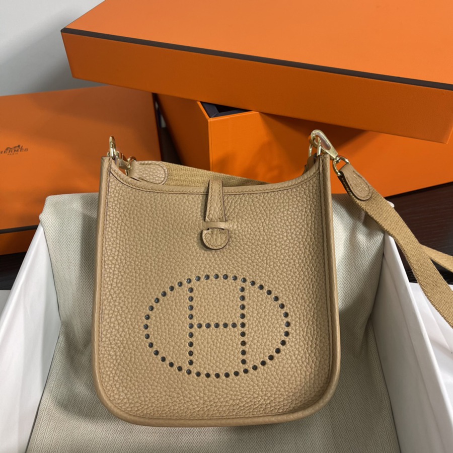 伊芙琳Evelyn 16 Mini 奶茶色 金扣TC皮_1