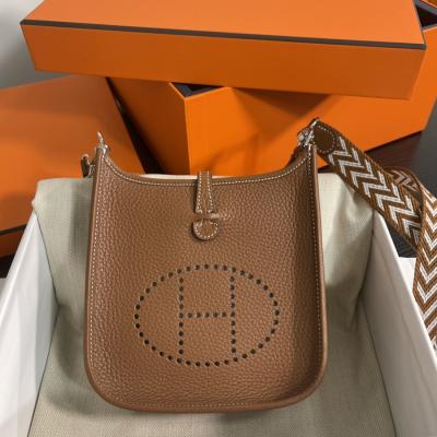 伊芙琳Evelyn 16 Mini 金棕 銀扣TC皮