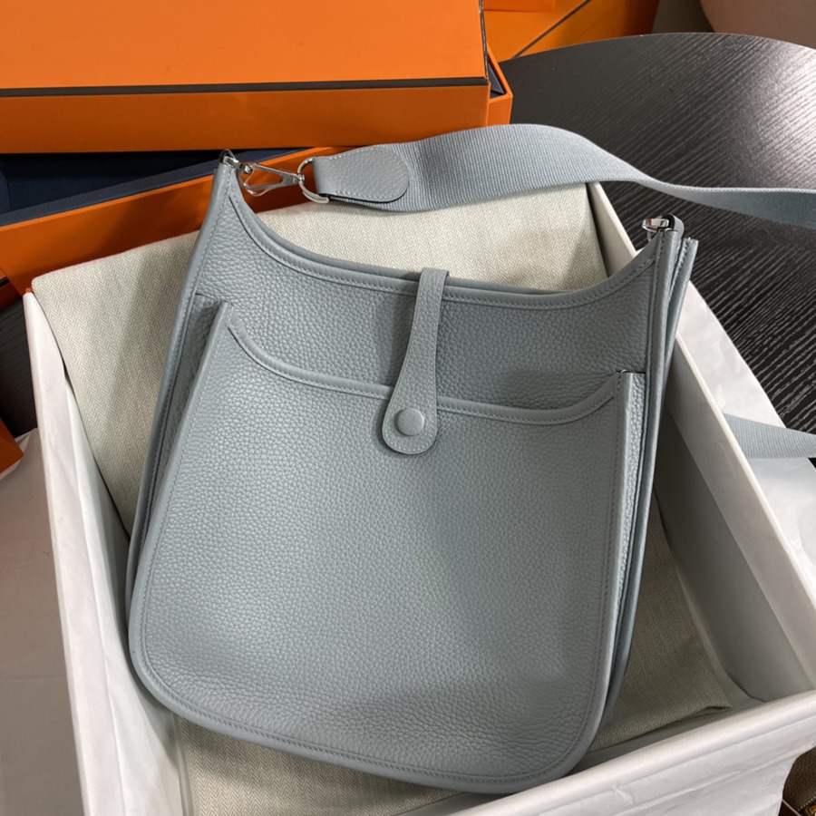 伊芙琳Evelyn 29 亞麻藍 銀扣TC皮_5