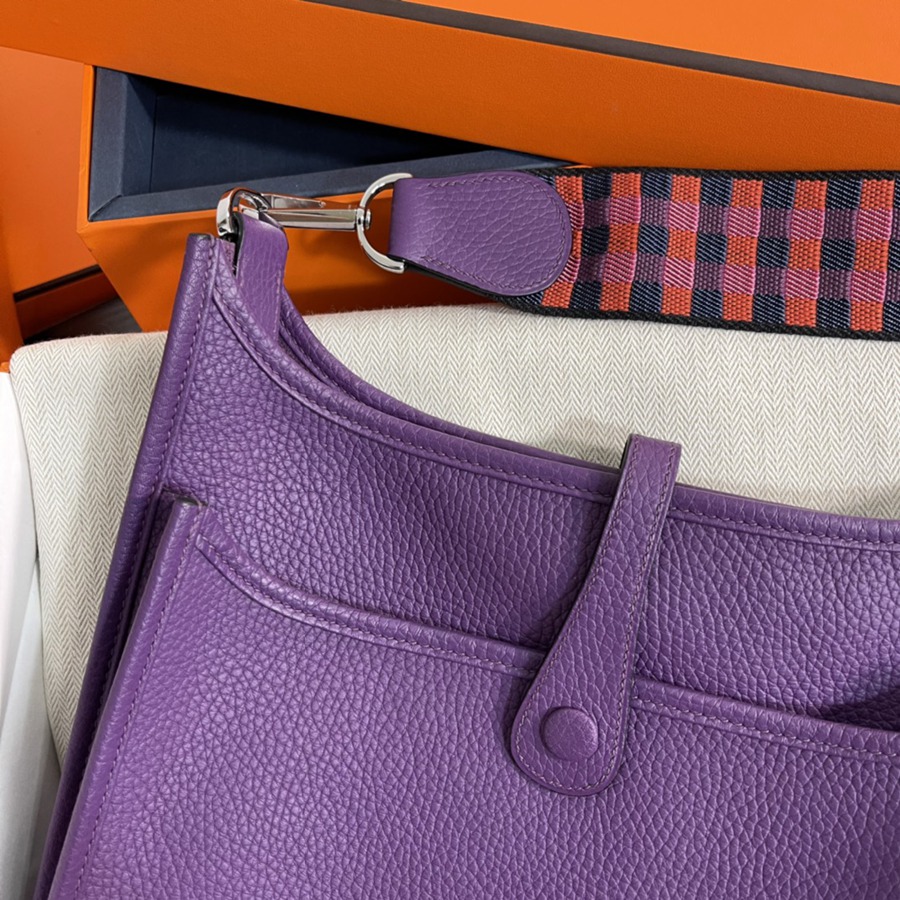 伊芙琳Evelyn 29 海葵紫 銀扣TC皮_5