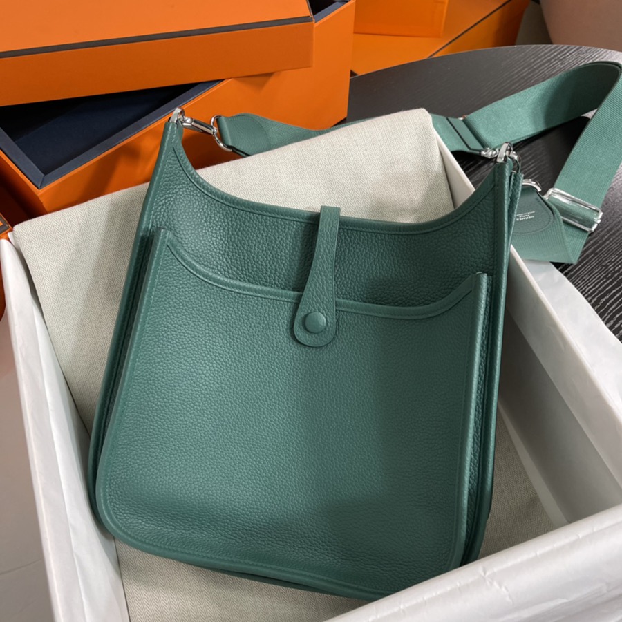 伊芙琳Evelyn 29 孔雀綠 銀扣 TC皮_4