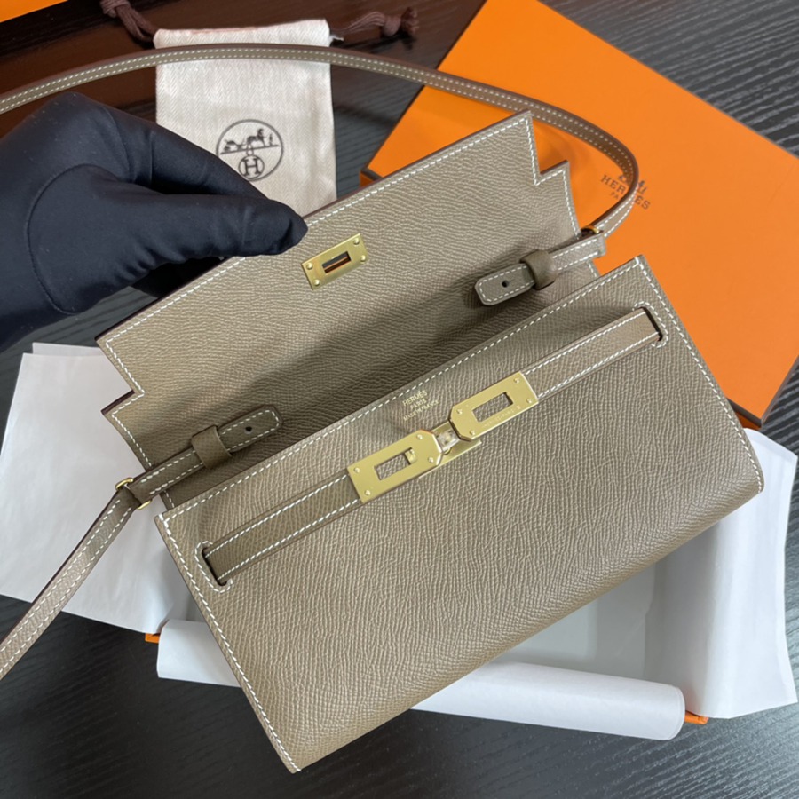 凱莉Woc Kelly To Go 大象灰 金扣Epsom皮_7