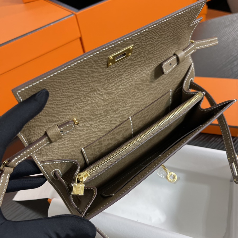 凱莉Woc Kelly To Go 大象灰 金扣Epsom皮_9