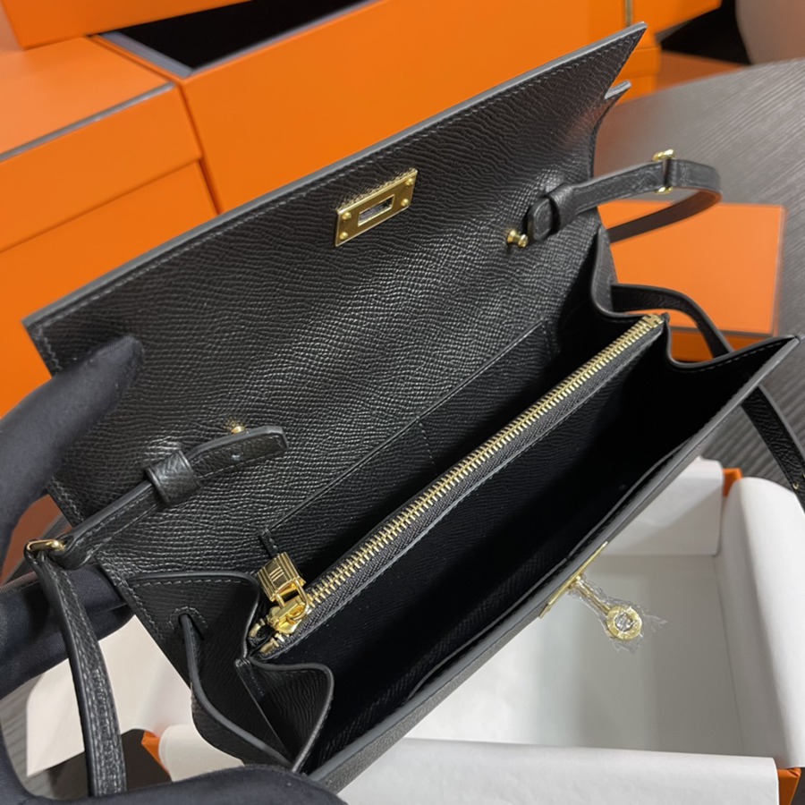 凱莉Woc Kelly To Go 黑色 銀扣Epsom皮_7