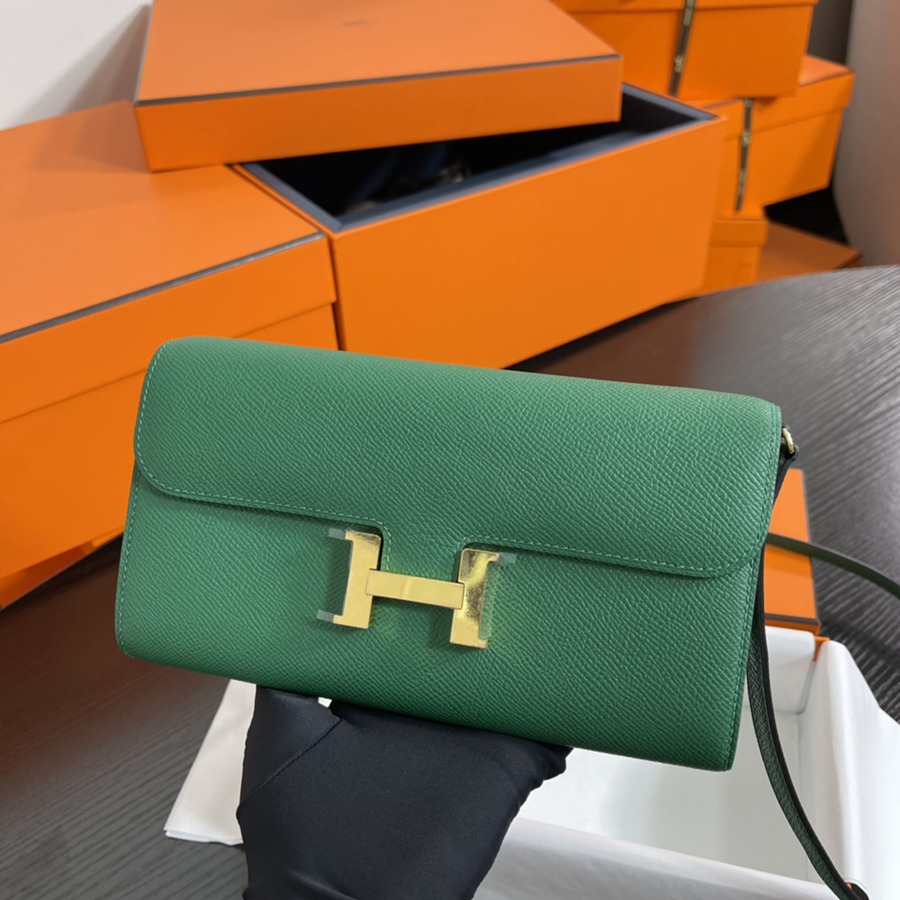 Constance to go 絲絨綠 金扣 Epsom皮_1