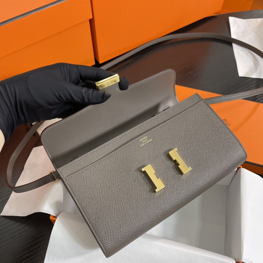 Constance to go 錫器灰 金扣Epsom皮_5