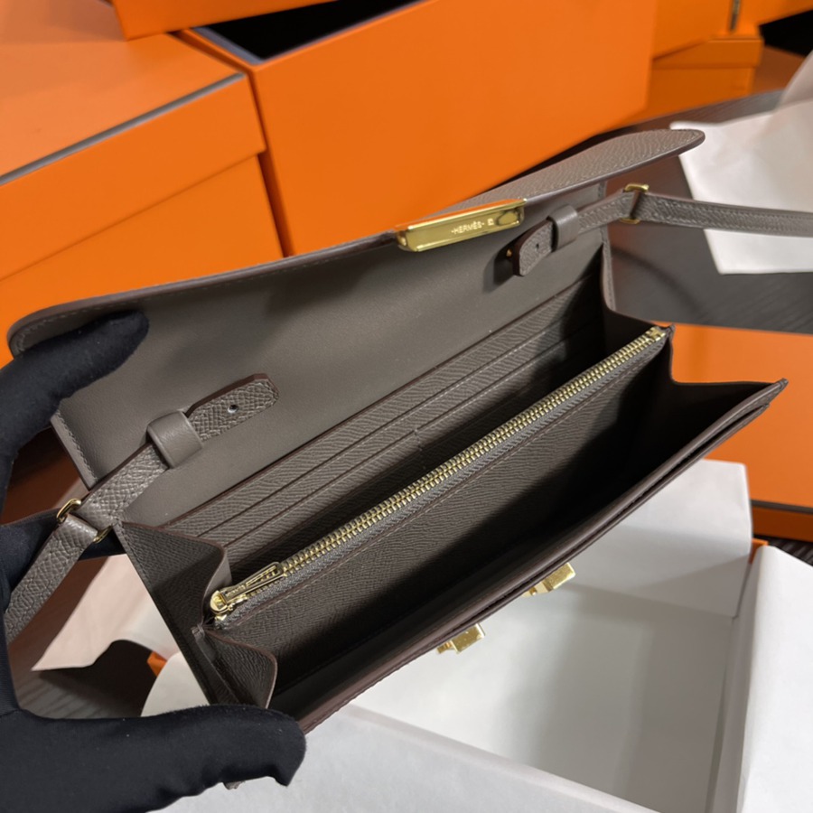 Constance to go 錫器灰 金扣Epsom皮_7