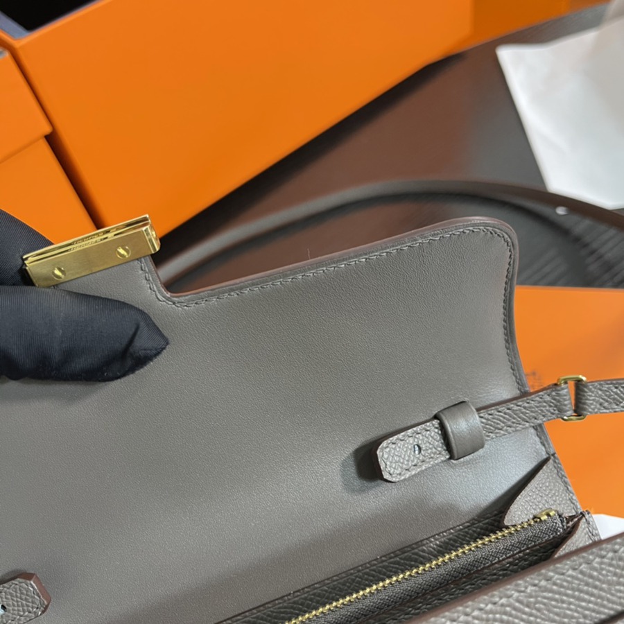 Constance to go 錫器灰 金扣Epsom皮_8