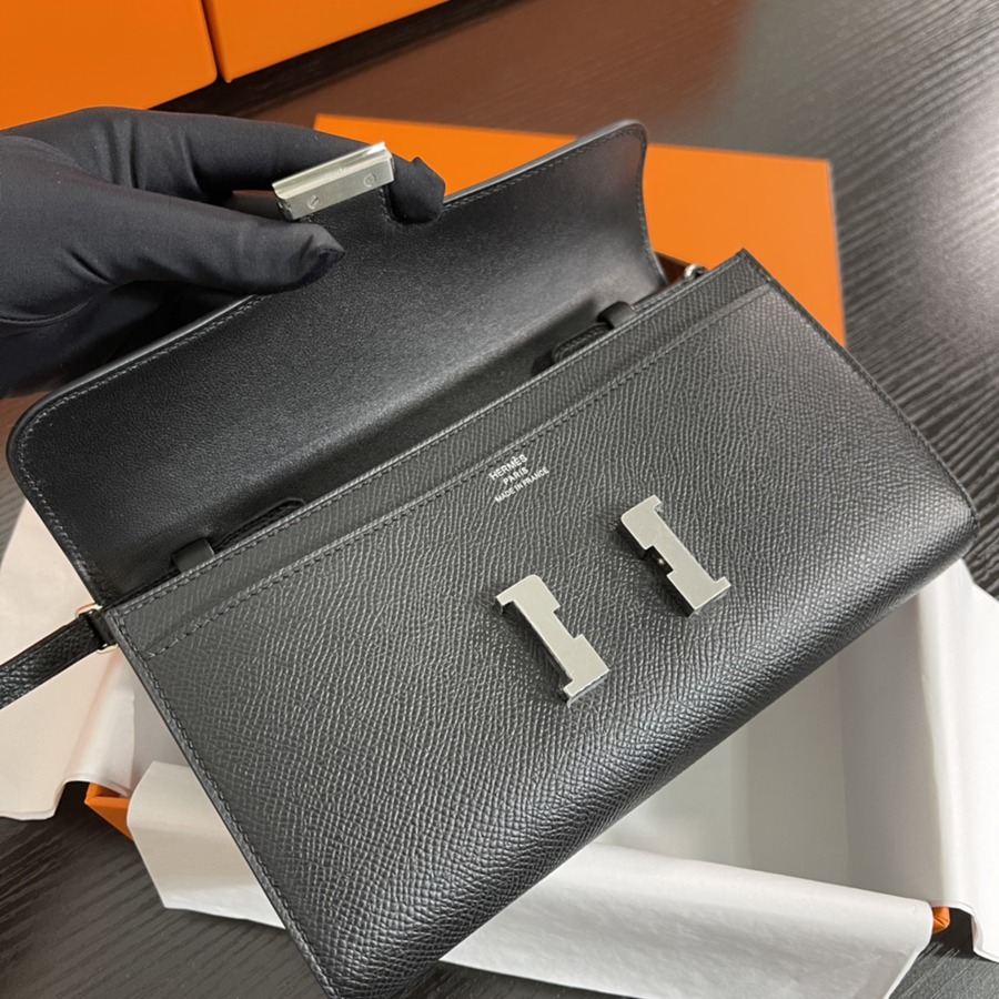 Constance to go 黑色 銀扣Epsom皮_6