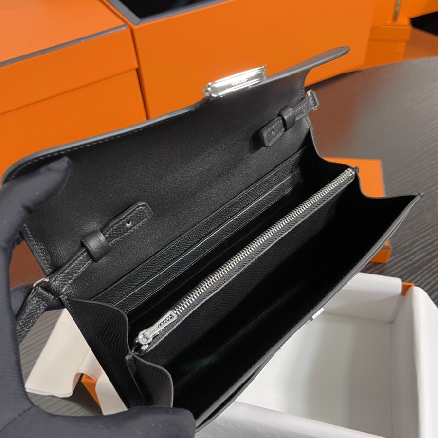 Constance to go 黑色 銀扣Epsom皮_8