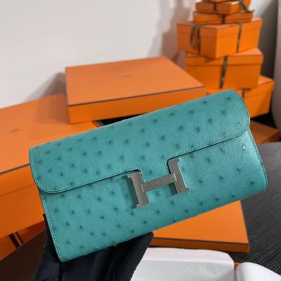 Constance 長夾 strich 羅維納綠 鴕鳥皮