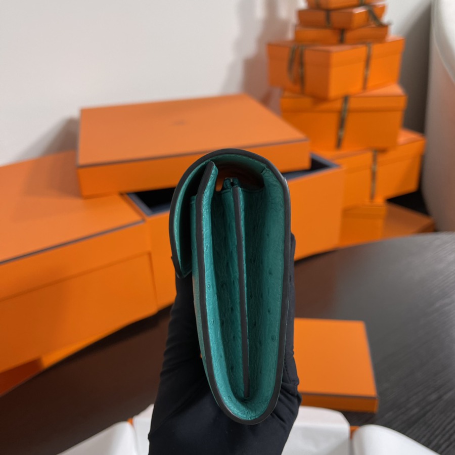 Constance 長夾 strich 羅維納綠 鴕鳥皮_3