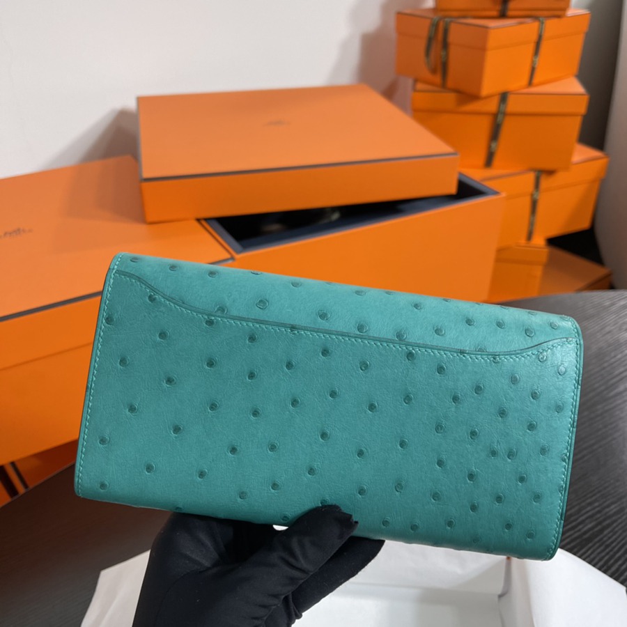 Constance 長夾 strich 羅維納綠 鴕鳥皮_4