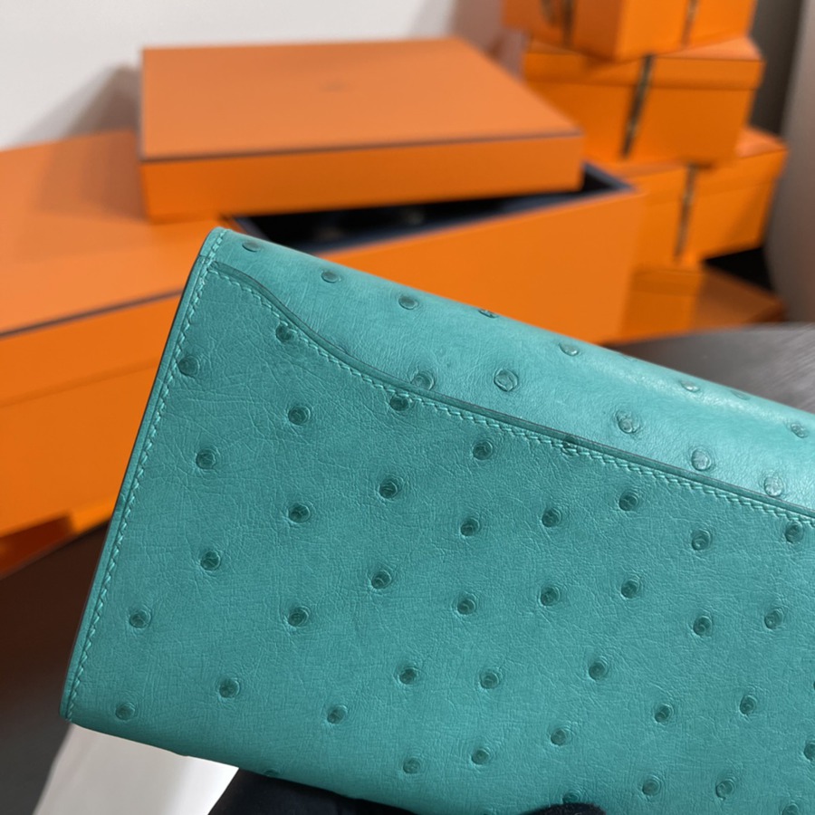 Constance 長夾 strich 羅維納綠 鴕鳥皮_5