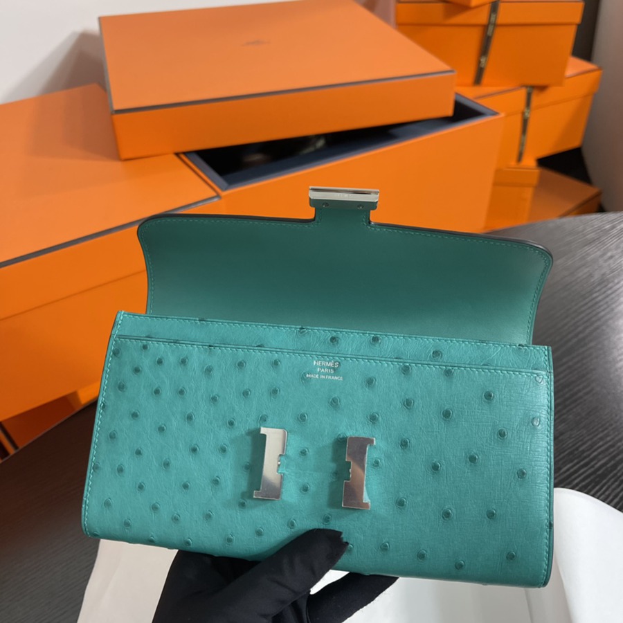 Constance 長夾 strich 羅維納綠 鴕鳥皮_6