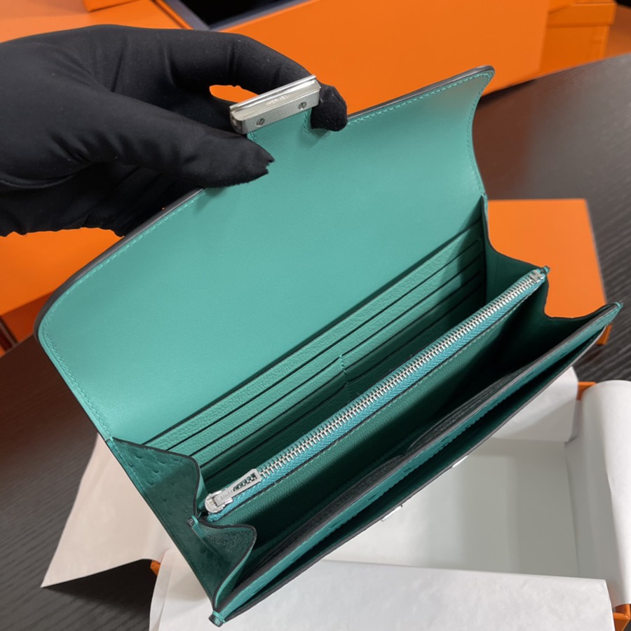 Constance 長夾 strich 羅維納綠 鴕鳥皮_8