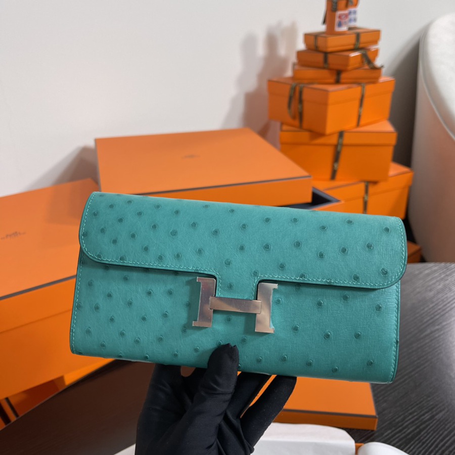 Constance 長夾 strich 羅維納綠 鴕鳥皮_9