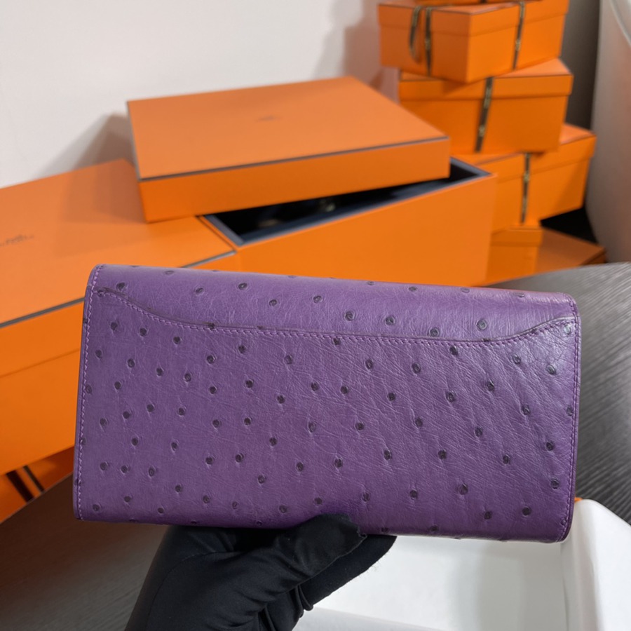 Constance 長夾 Ostrich 海葵紫 鴕鳥皮_4