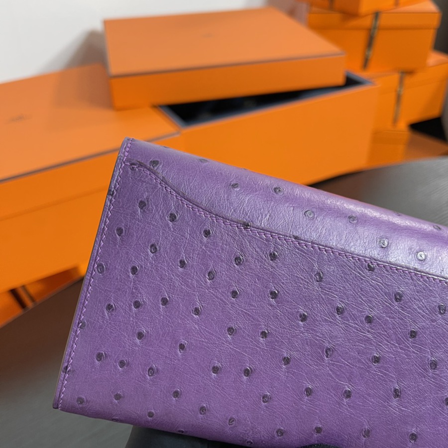 Constance 長夾 Ostrich 海葵紫 鴕鳥皮_5