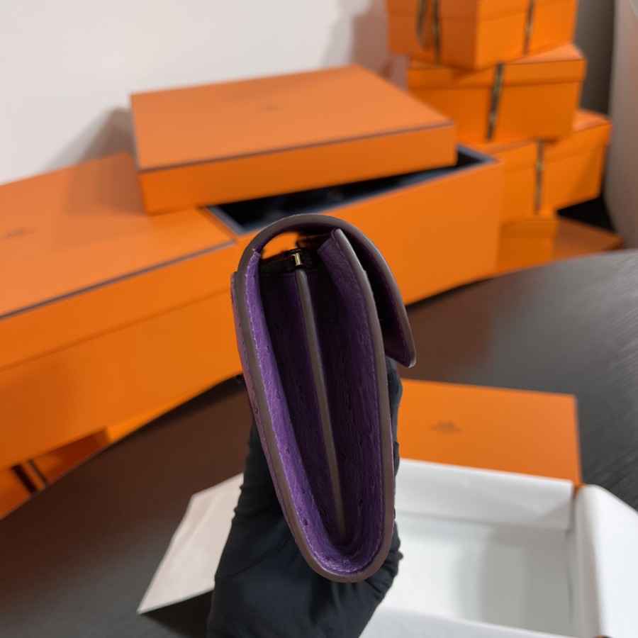 Constance 長夾 Ostrich 海葵紫 鴕鳥皮_6