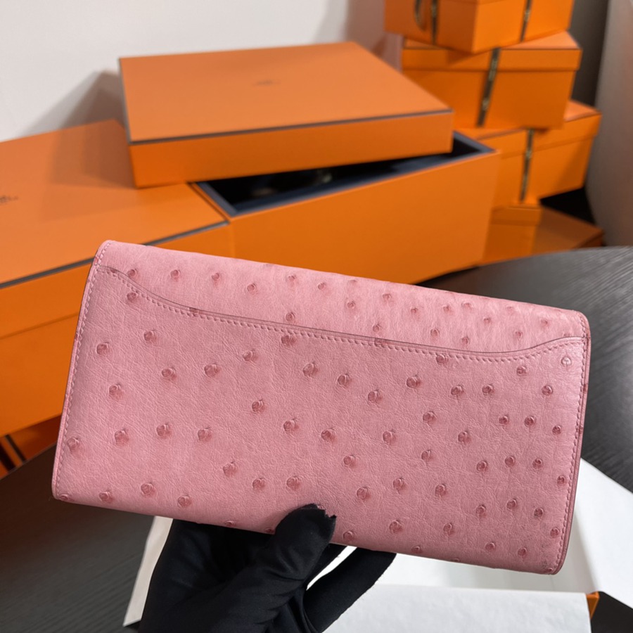 Constance 長夾 Ostrich 櫻花粉 鴕鳥皮_4