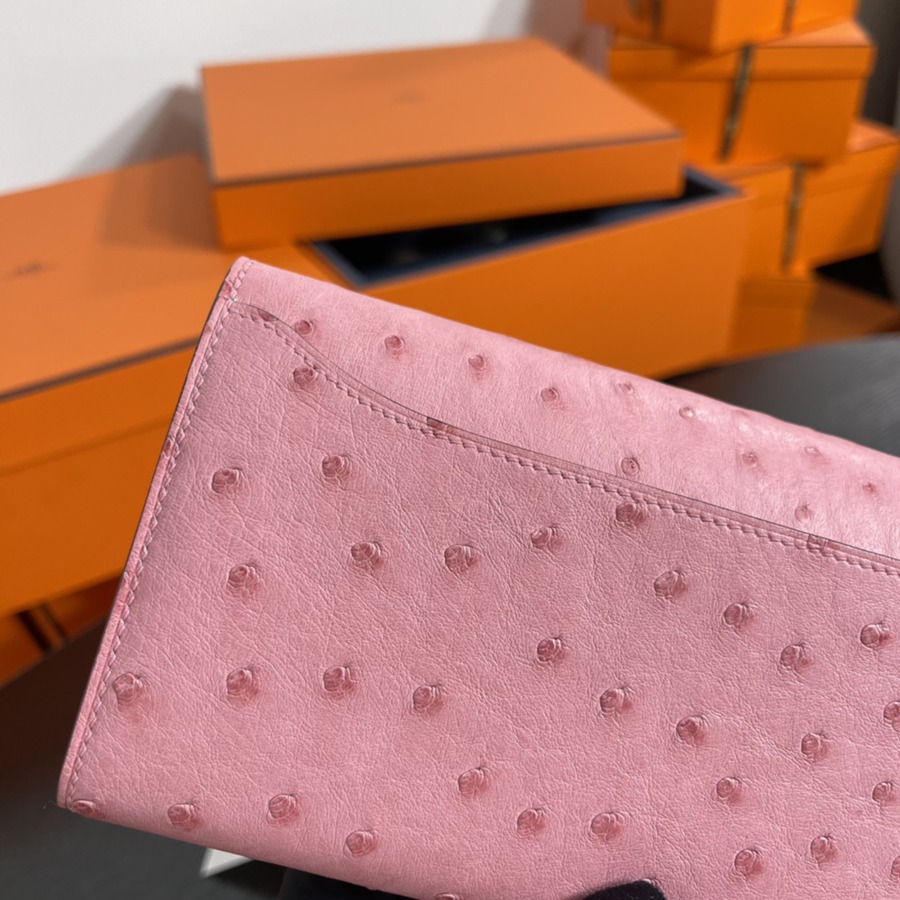 Constance 長夾 Ostrich 櫻花粉 鴕鳥皮_5