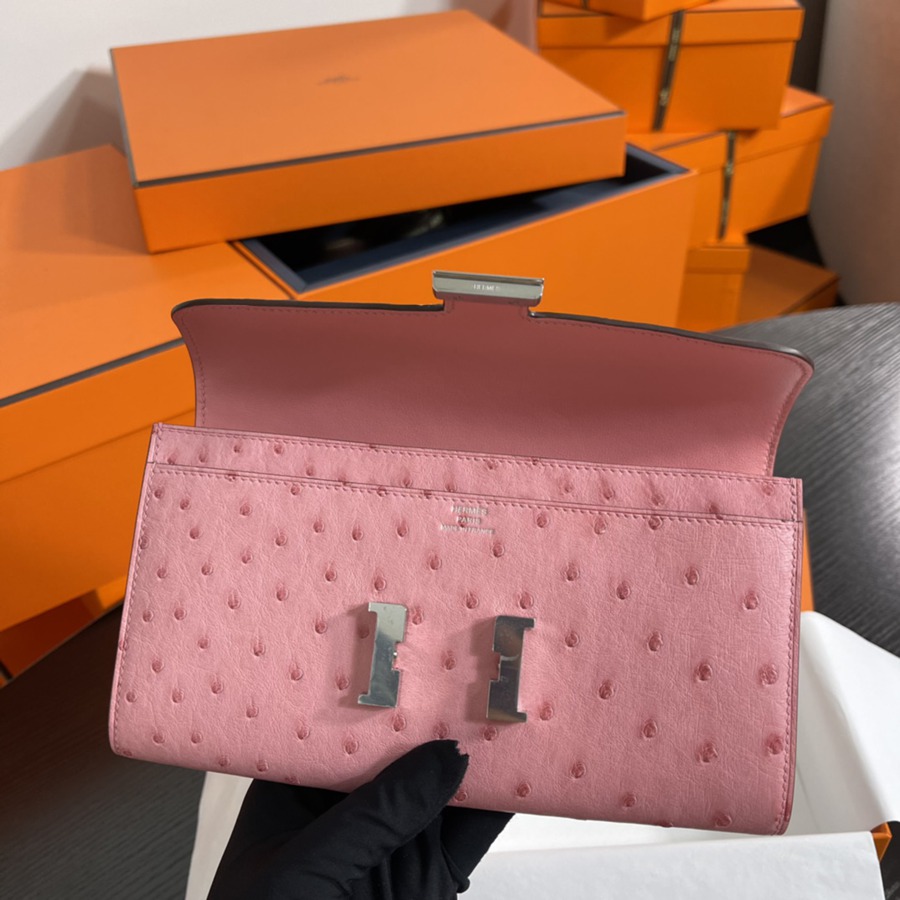 Constance 長夾 Ostrich 櫻花粉 鴕鳥皮_7