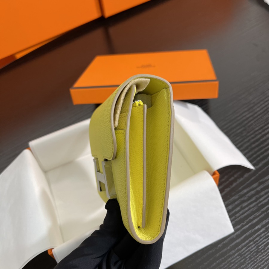 Constance短夾 檸檬黃 銀扣Epsom皮_7