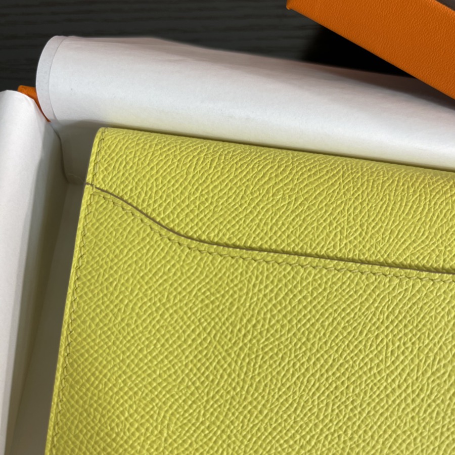 Constance短夾 檸檬黃 銀扣Epsom皮_8