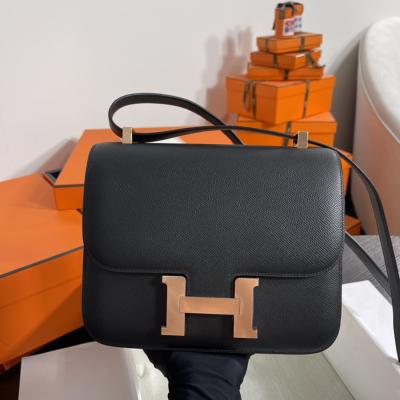 Constance 24 黑色 玫瑰金扣 Epsom皮