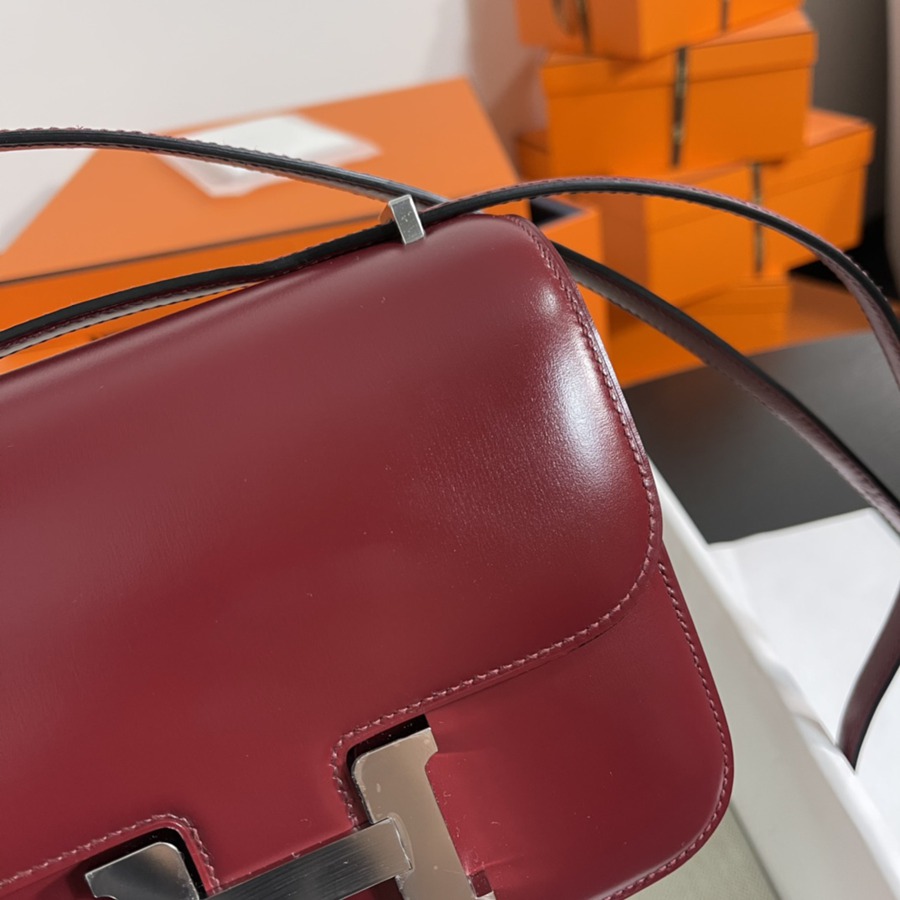 Constance 19 愛馬仕紅 銀扣Epsom皮_3