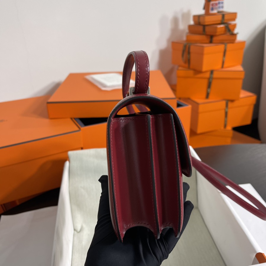 Constance 19 愛馬仕紅 銀扣Epsom皮_4
