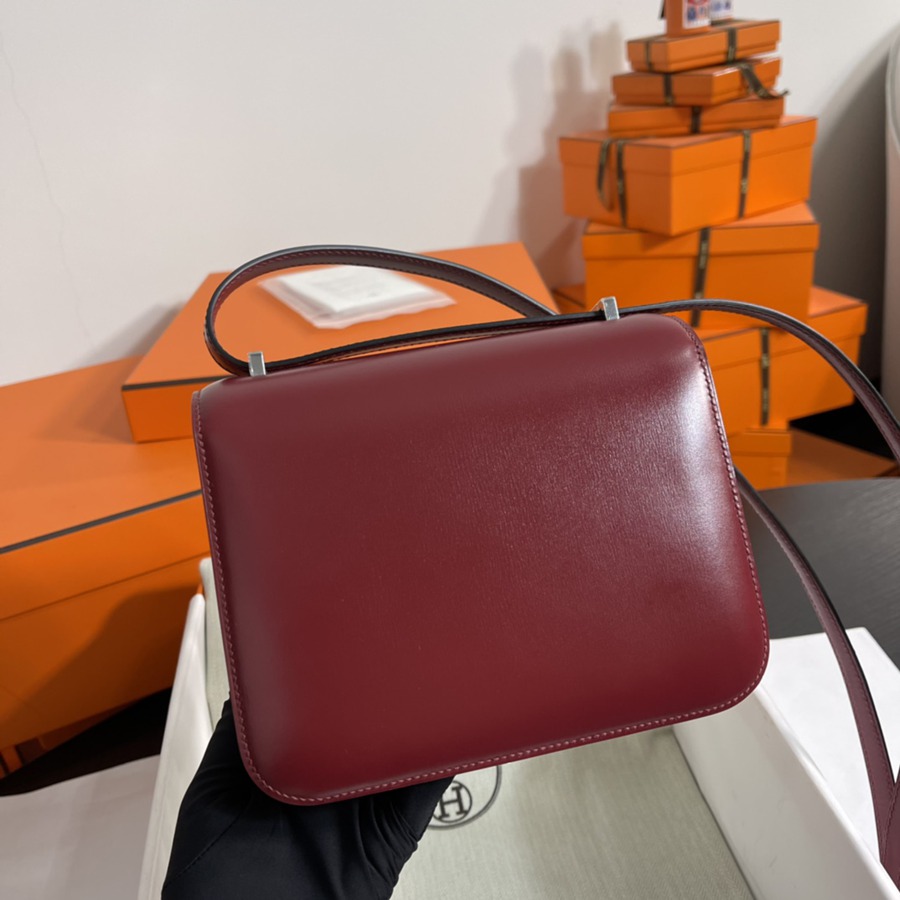 Constance 19 愛馬仕紅 銀扣Epsom皮_5