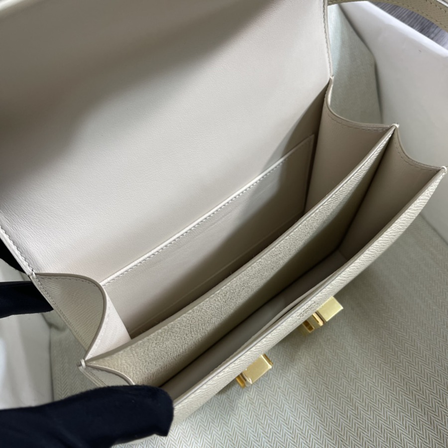 Constance 19 奶昔白 金扣Epsom皮_8