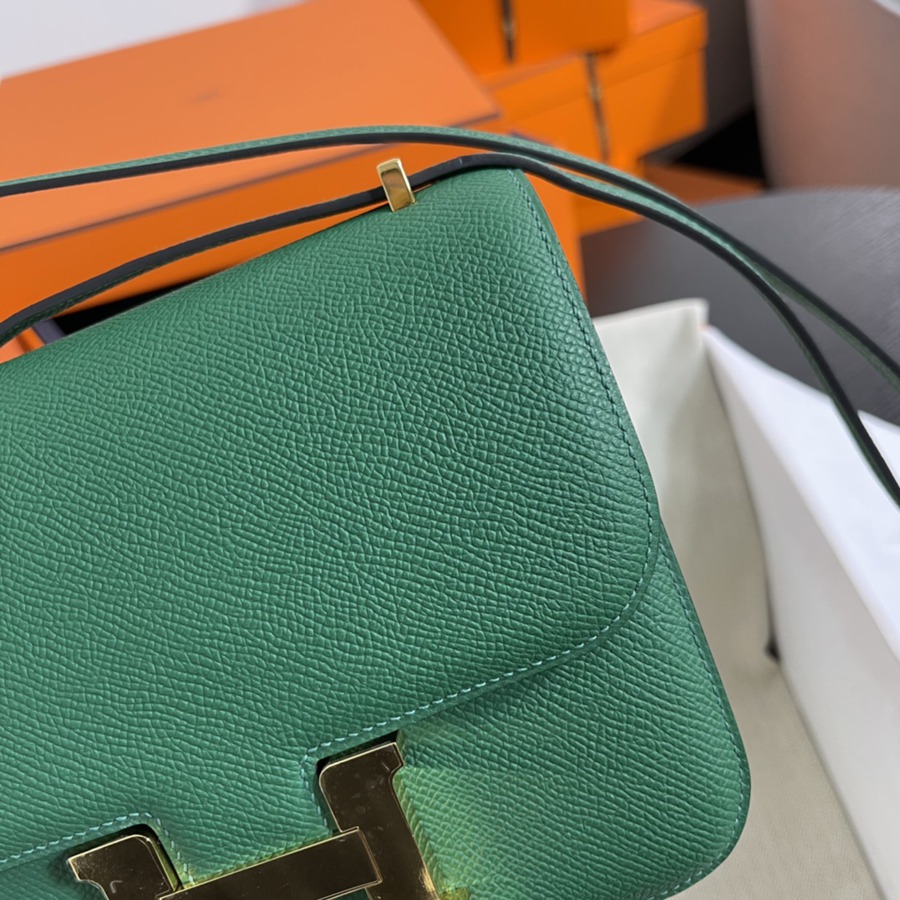 Constance 19 絲絨綠 金扣Epsom皮_2