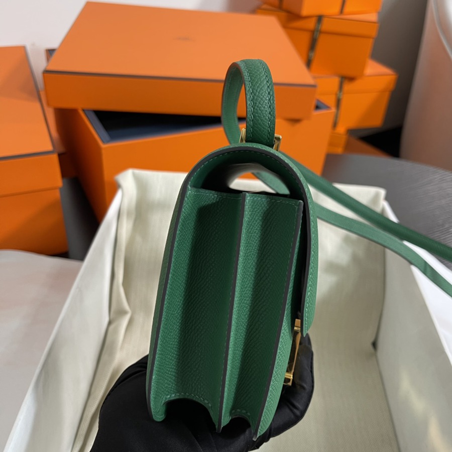 Constance 19 絲絨綠 金扣Epsom皮_3