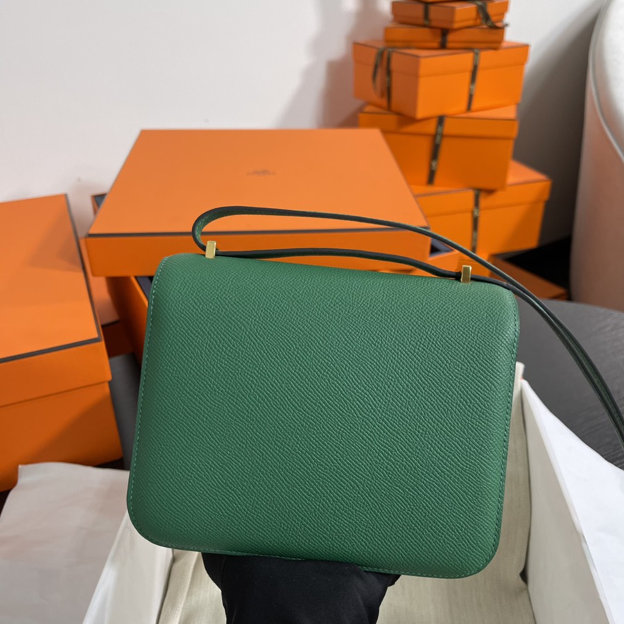 Constance 19 絲絨綠 金扣Epsom皮_4