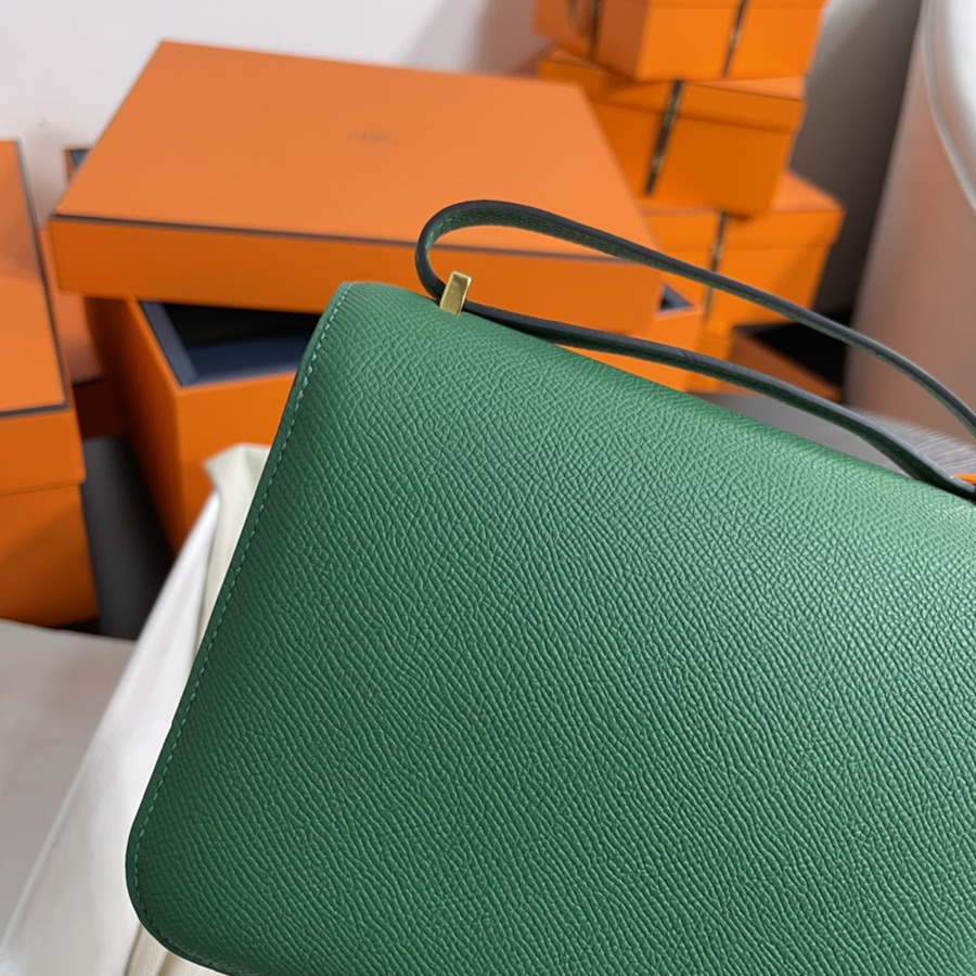 Constance 19 絲絨綠 金扣Epsom皮_5