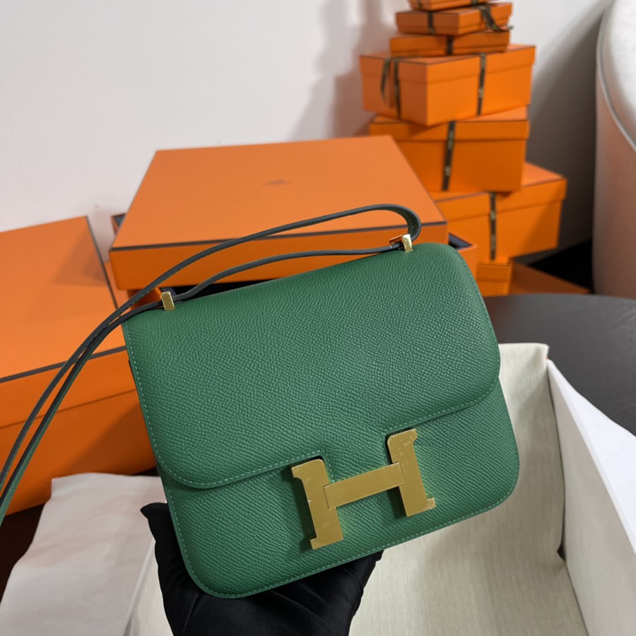 Constance 19 絲絨綠 金扣Epsom皮_6