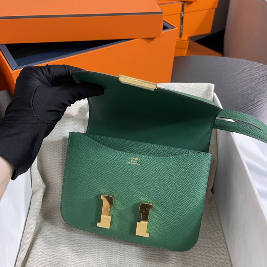 Constance 19 絲絨綠 金扣Epsom皮_7