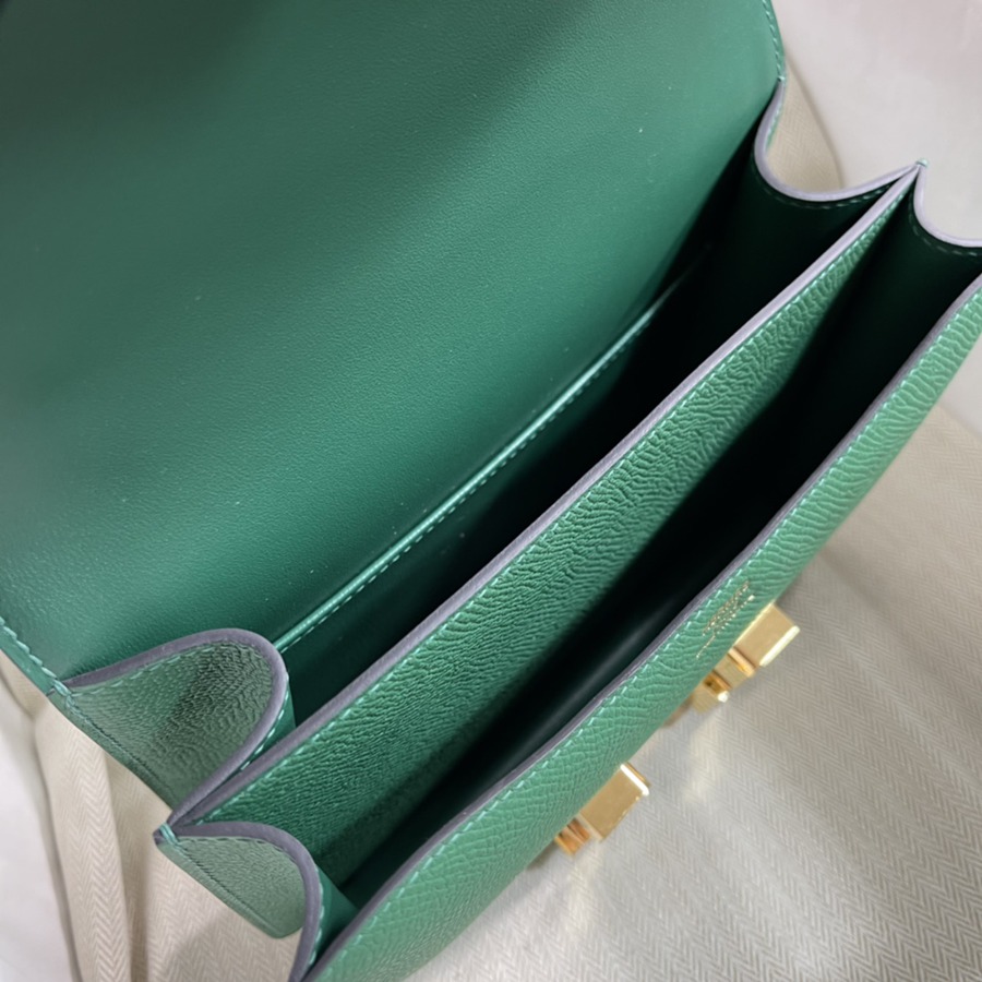 Constance 19 絲絨綠 金扣Epsom皮_8