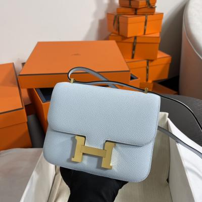 Constance 19 霧霾藍 金扣Epsom皮