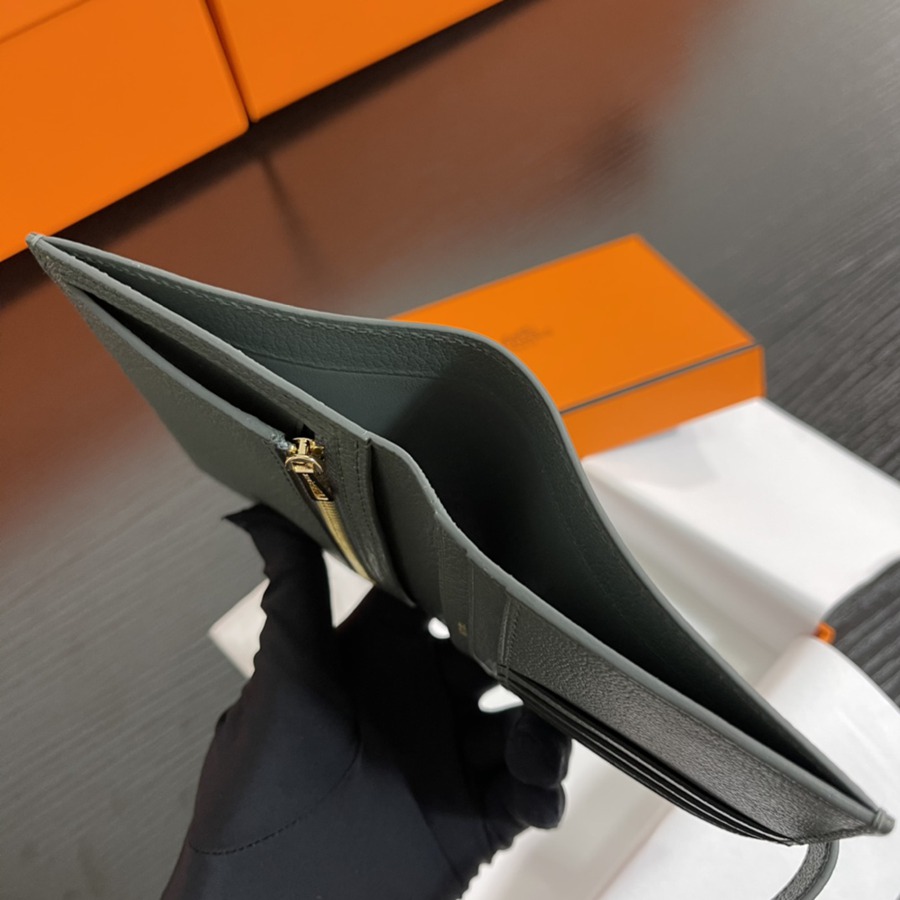 Bearn 短夾 杏仁綠 金扣 Epsom皮_6