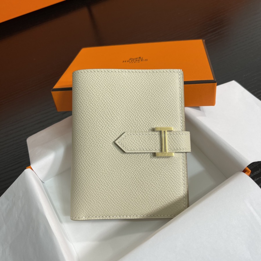 Bearn 短夾 奶昔白 金扣 Epsom皮Epsom皮_2