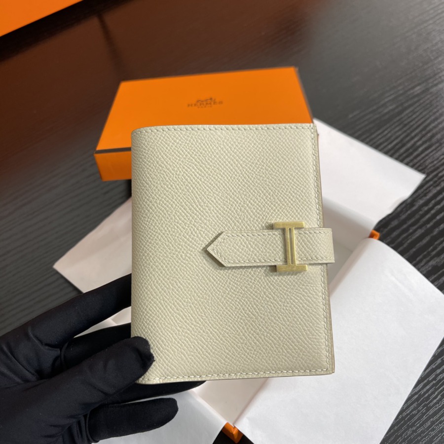 Bearn 短夾 奶昔白 金扣 Epsom皮Epsom皮_4